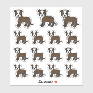 Gebruinde En Witte Staffordshire Bull Terrier Hond Sticker