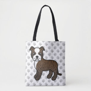 Gebruinde En Witte Staffordshire Bull Terrier Hond Tote Bag