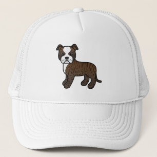 Gebruinde En Witte Staffordshire Bull Terrier Hond Trucker Pet