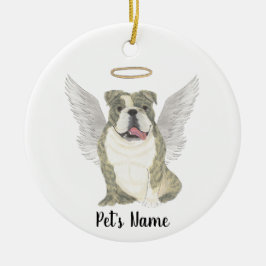 Gebruinde Engelse Bulldog Sympathie Herdenking Keramisch Ornament