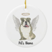 Gebruinde Engelse Bulldog Sympathie Herdenking Keramisch Ornament (Achterkant)