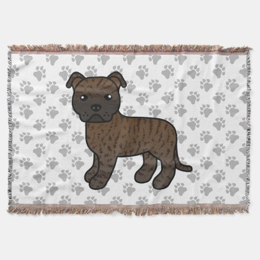 Gebruinde Engelse Staffordshire Bull Terrier Hond Deken (Voorkant)
