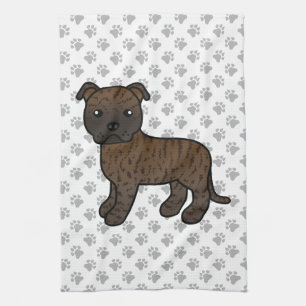 Gebruinde Engelse Staffordshire Bull Terrier Hond Theedoek
