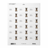 Gebruinde Franse Bulldog / Franse Bulldog Zacht Ho Etiket (Full Sheet)