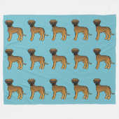 Gebruinde Groot Dane Honden Patroon Op Grijs Fleece Deken (Voorkant (Horizontaal))