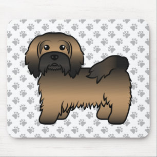 Gebruinde Havanese Mooie Cartoon Hond Illustratie Muismat