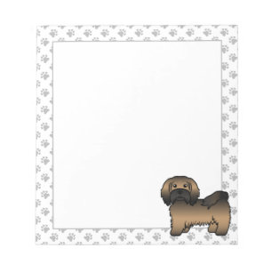 Gebruinde Havanese Mooie Cartoon Hond Illustratie Notitieblok