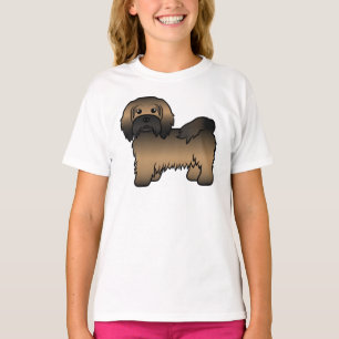 Gebruinde Havanese Mooie Cartoon Hond Illustratie T-shirt