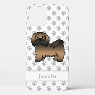 Gebruinde Havanese Mooie Cartoon Hond & Naam Case-Mate iPhone Case