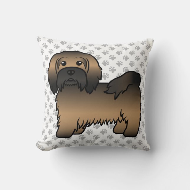 Gebruinde Havanese Mopshond & Pootjes Kussen (Voorkant)