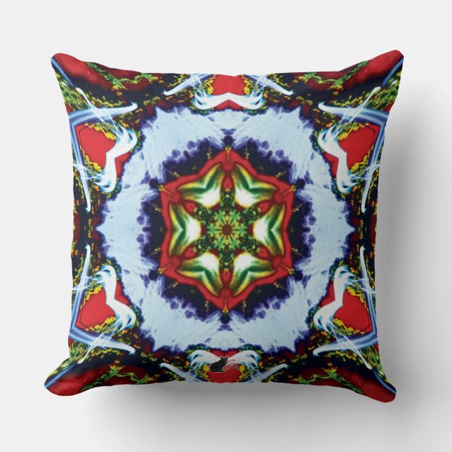 Gebruinde Kaleidoscoop Kussen (Voorkant)