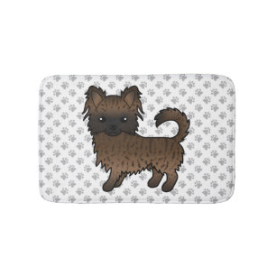 Gebruinde Langharige Chihuahua Cartoon Hond & Poot Badmat