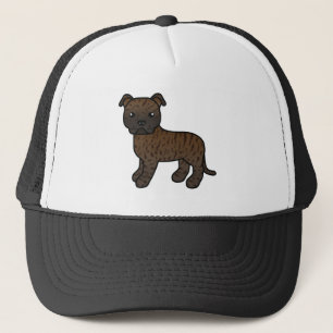 Gebruinde Staffordshire Bull Terrier Honden Tekeni Trucker Pet