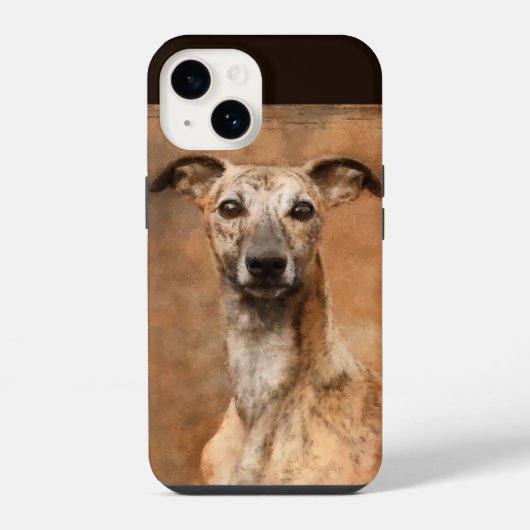 Gebruinde Whippet-hond iPhone Hoesje (Achterkant)
