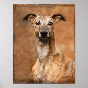 Gebruinde Whippet-hond Poster