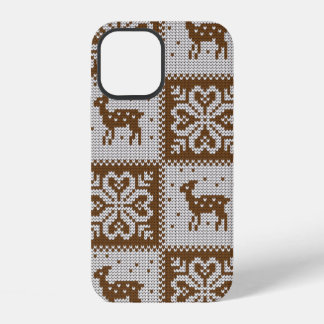 Gebruinde winter vintage naadloos decoratief patro iPhone 12 hoesje