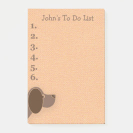 Gebruine bruine hond gepersonaliseerde takenlijst post-it® notes