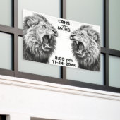 Gebrul van de Leeuw Aangepaste Tekst Afbeeldingen Spandoek (Buitenkant Gebouw)