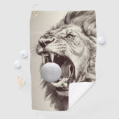 Gebrul van de Leeuw Golfbal vasthouden Golfhanddoek (Insitu)