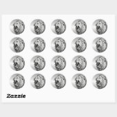 Gebrul van de leeuw ronde sticker (Vel)