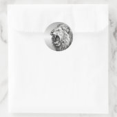 Gebrul van de leeuw ronde sticker (Tas)