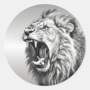 Gebrul van de leeuw  ronde sticker