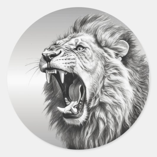Gebrul van de leeuw ronde sticker (Voorkant)