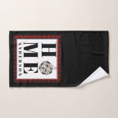 Gebufferde geruite ornament "Thuis" gepersonalisee Handdoek (Handdoek)