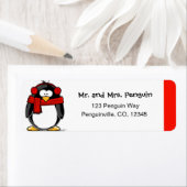 Gebundeld voor de adreslabels van de winterpinguïn etiket (Insitu)