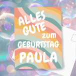 GEBURTSTAG Farbenfrohe Regenbogen Anpassen Briefkaart<br><div class="desc">Handgemachte Karte für Sie! Passen Sie sie mit Ihrem eigenen Text an, indem Sie auf „Personalisieren“ klicken, um den Namen zu ändern oder auch Text, Farben und Schriftart zu ändern. Schauen Sie in meinem Shop nach vielen weiteren Farben und Designs oder lassen Sie mich wissen, wenn Sie etwas Individuelles möchten!...</div>