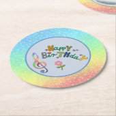 Geburtstag  ronde kartonnen onderzetter (Gebogen)