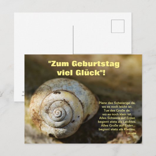 Geburtstags Schneckenpost Briefkaart (Voorkant / Achterkant)