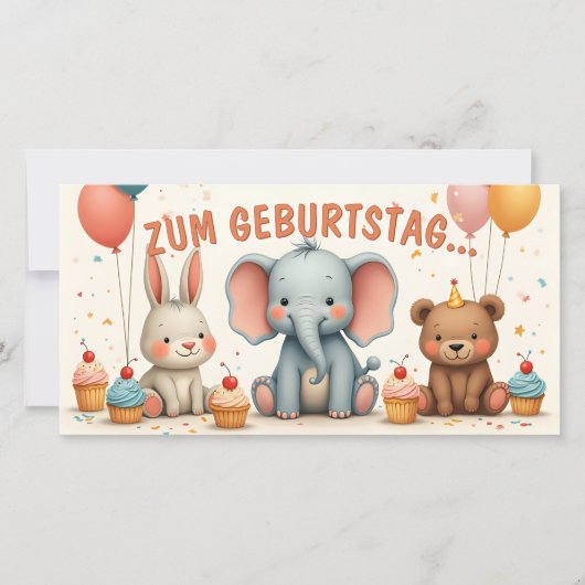 Geburtstagsfreude mit tierischen Freunden (Voorkant)