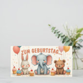 Geburtstagsfreude mit tierischen Freunden (Staand voorkant)