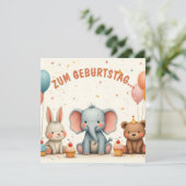 Geburtstagsfreude mit tierischen Freunden (Staand voorkant)