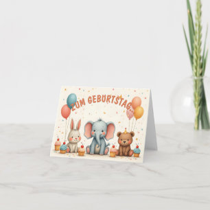 Geburtstagsfreude mit tierischen Freunden Kaart