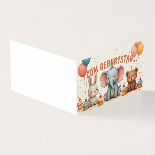Geburtstagsfreude mit tierischen Freunden Kaart (Buitenkant)