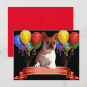 Geburtstagskarte französische Bulldogge Postkarte Briefkaart (Voorkant / Achterkant)