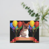 Geburtstagskarte französische Bulldogge Postkarte Briefkaart (Staand voorkant)