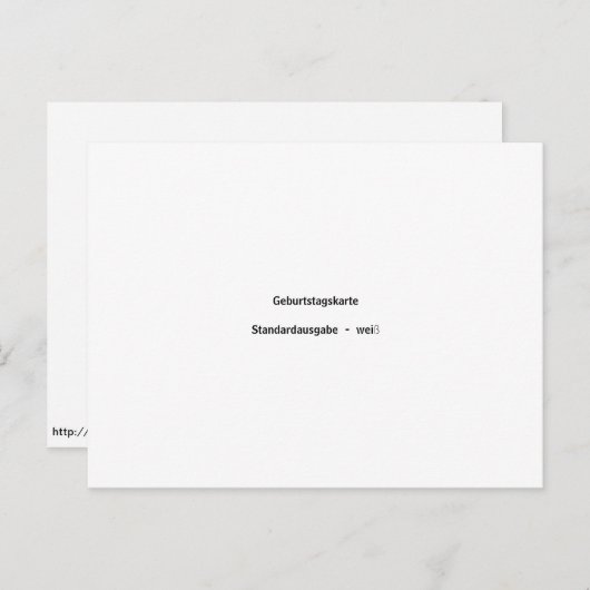 Geburtstagskarte Standardausgabe weiß Briefkaart (Voorkant / Achterkant)