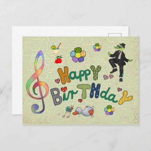 Geburtstagsparty Briefkaart (Voorkant / Achterkant)