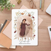 Gecadreerde Boho Bloemboog Afgestudeerde Kaart