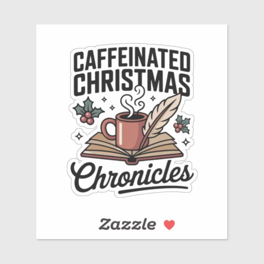 Gecaffeïneerde Kerstkronieken Knus Boek Sticker (Vel)