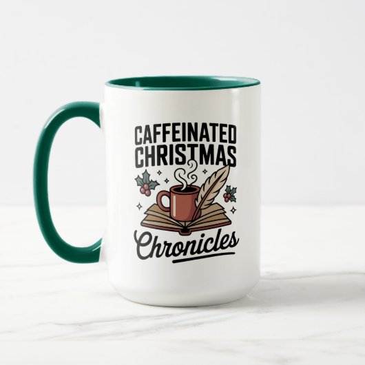 Gecaffeïneerde Kerstkronieken Mok Kerstpret (Links)