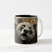 Gecaffeïneerde Panda Tweekleurige Koffiemok (Voorkant rechts)