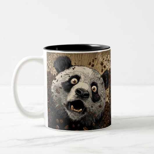 Gecaffeïneerde Panda Tweekleurige Koffiemok (Links)