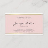 Gecalligrafeerde Blush Pink Gold Plain Elegant Tre Visitekaartje (Voorkant)