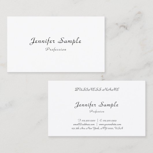 Gecalligrafeerde moderne, eenvoudige, elegante pro visitekaartje (Voorkant / Achterkant)
