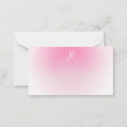 Gecalligrafeerde Monogram Elegant Aangepaste Sjabl Notitiekaartje (Voorkant)