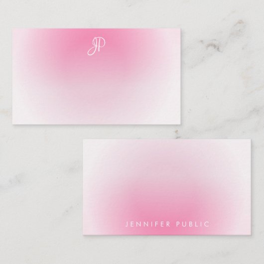 Gecalligrafeerde Monogram Elegant Aangepaste Sjabl Notitiekaartje (Voorkant / Achterkant)